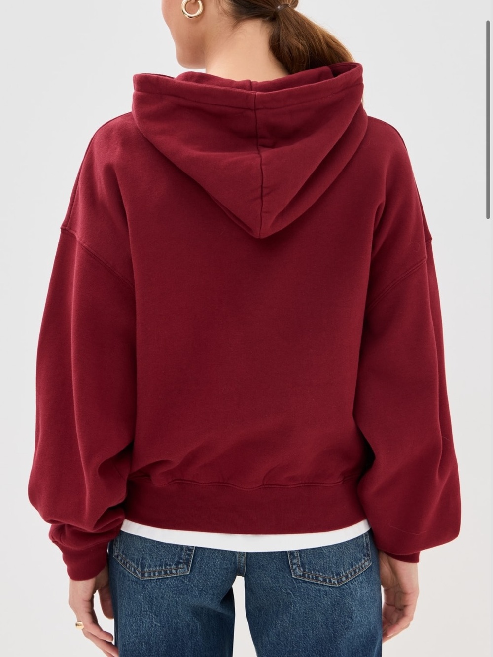 Anine Bing NWT Alec Hoodie In Red Cotton - Picture 3 of 8